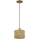 Weavington 1 Light 8.5 inch Antique Gold Leaf Mini Pendant Ceiling Light