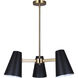 Harken 3 Light 23 inch Black/Gold Chandelier Ceiling Light
