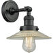 Franklin Restoration Halophane 1 Light 9 inch Matte Black Sconce Wall Light in Clear Halophane Glass, Franklin Restoration