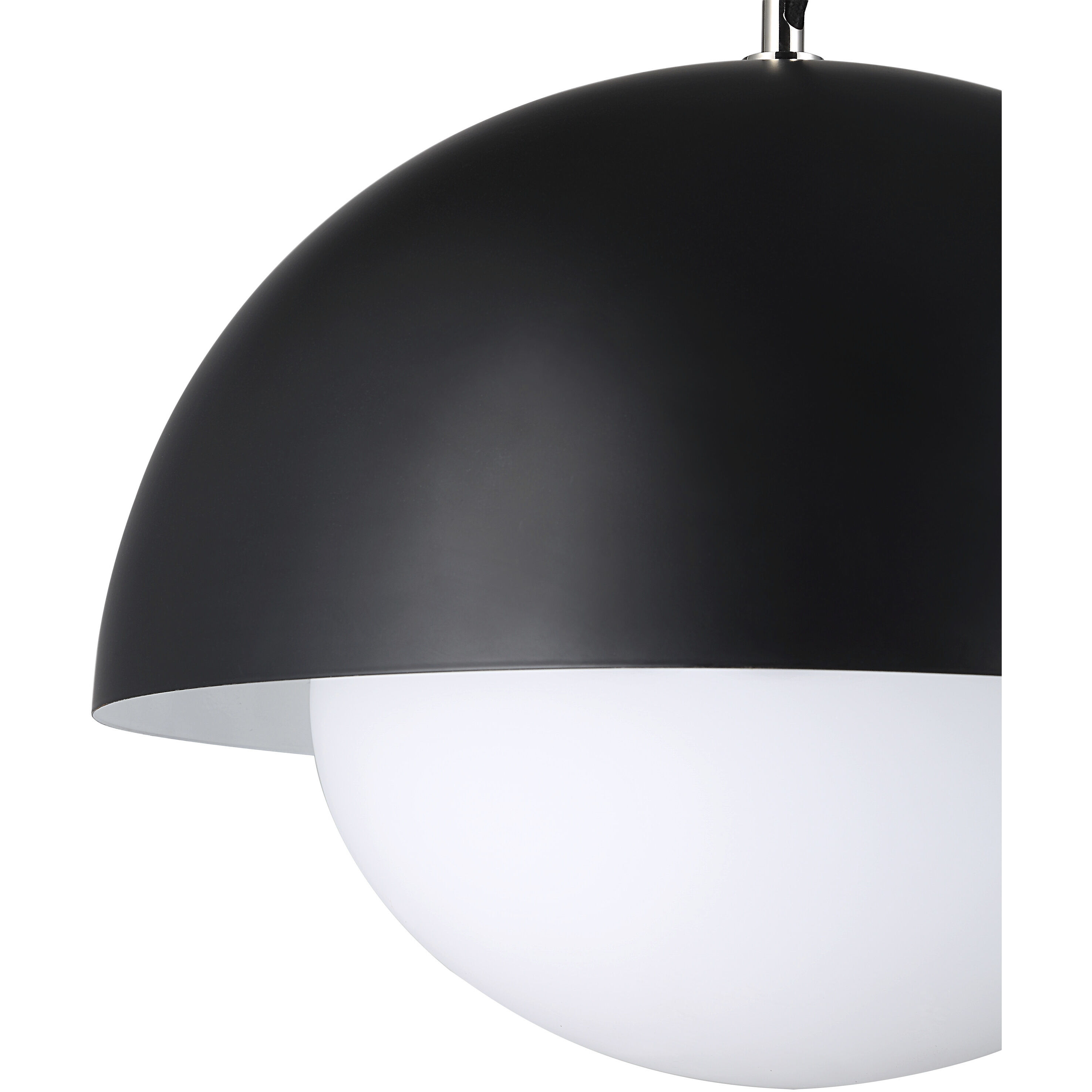 Antonio LED 15.75 inch Matte Black and Etched White Pendant Ceiling Light