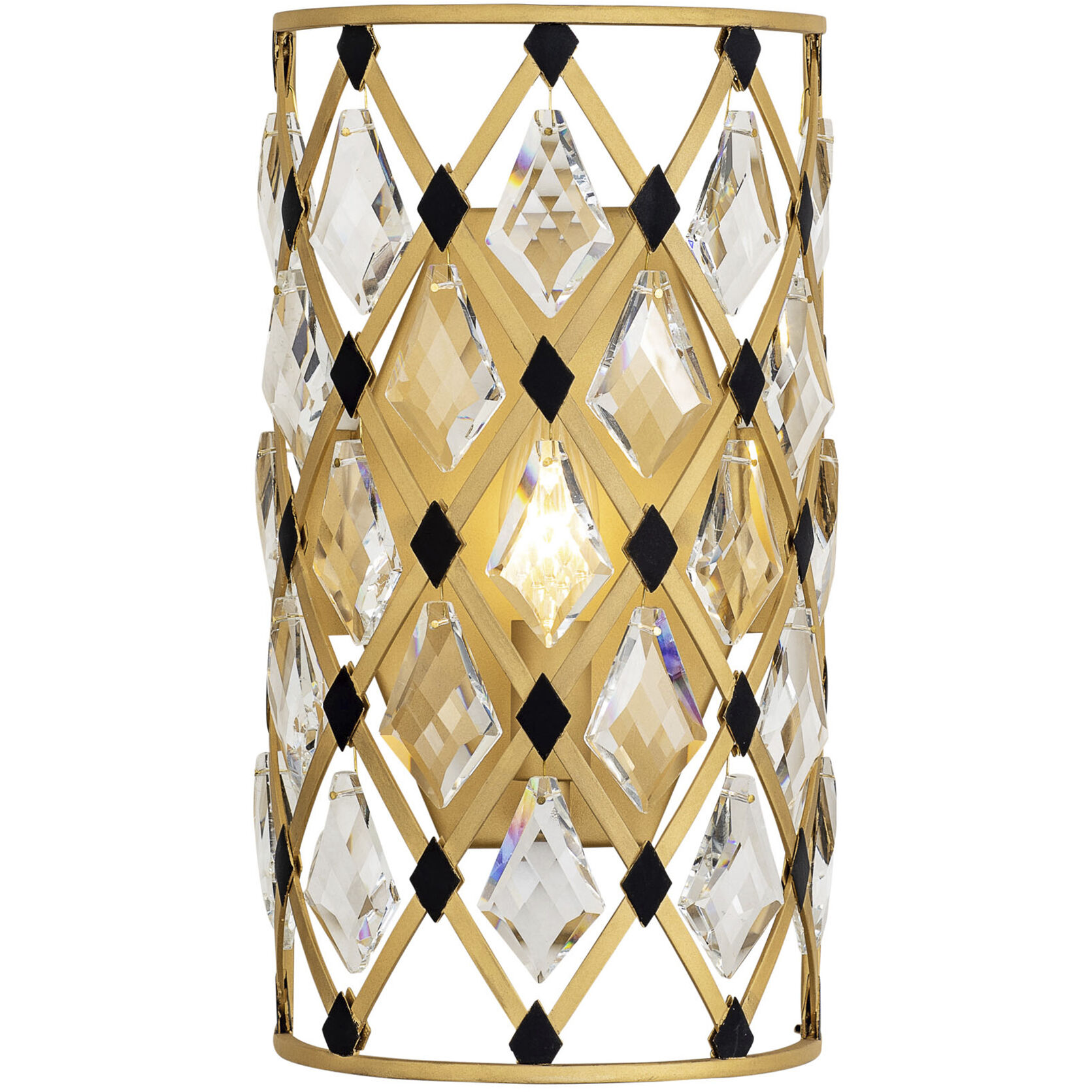 Windsor Sconce Wall Light in French Gold and Matte Black