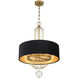 Grandeur 6 Light 24 inch Aged Antique Brass Pendant Ceiling Light