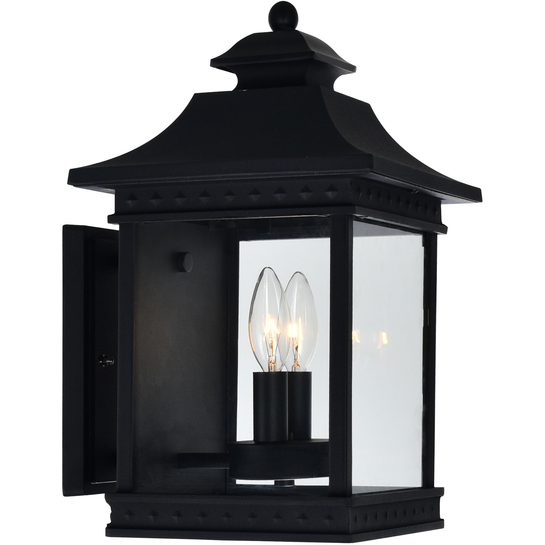 Cleveland 2 Light 15.2 inch Black Outdoor Wall Light
