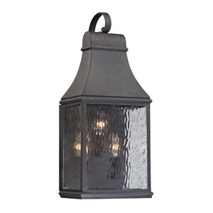 Chad 3 Light 22 inch Charcoal with Clear Outdoor Sconce