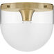 Beck 9 inch Lacquered Brass Indoor Flush Mount Ceiling Light