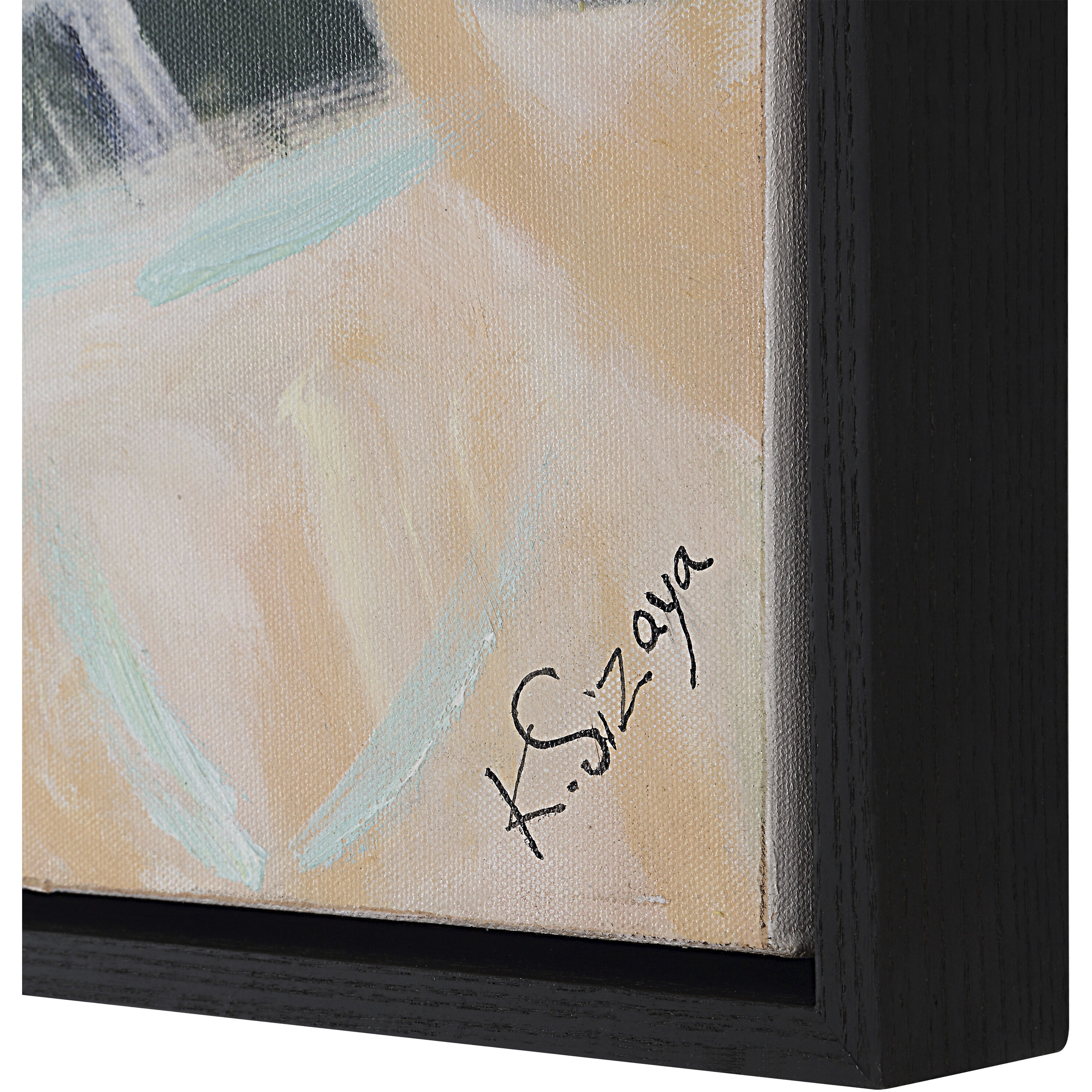 Iman Painted Matte Black Canvas Art