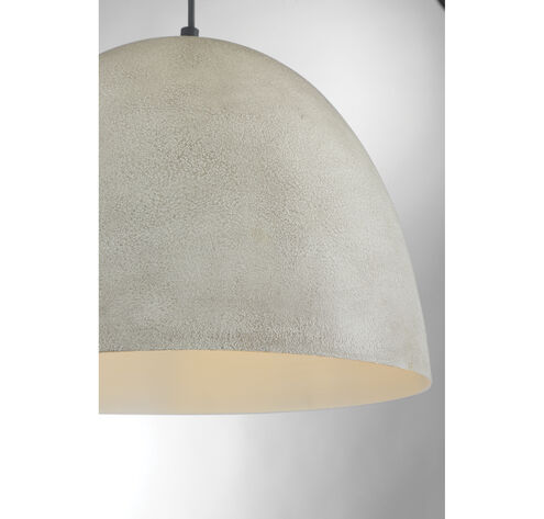 Industrial 1 Light 16 inch Concrete with Matte Black Pendant Ceiling Light