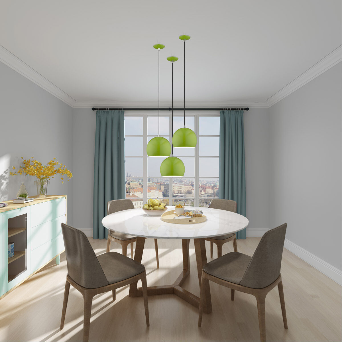 Allison 1 Light 10 inch Shiny Apple Green Mini Pendant Ceiling Light