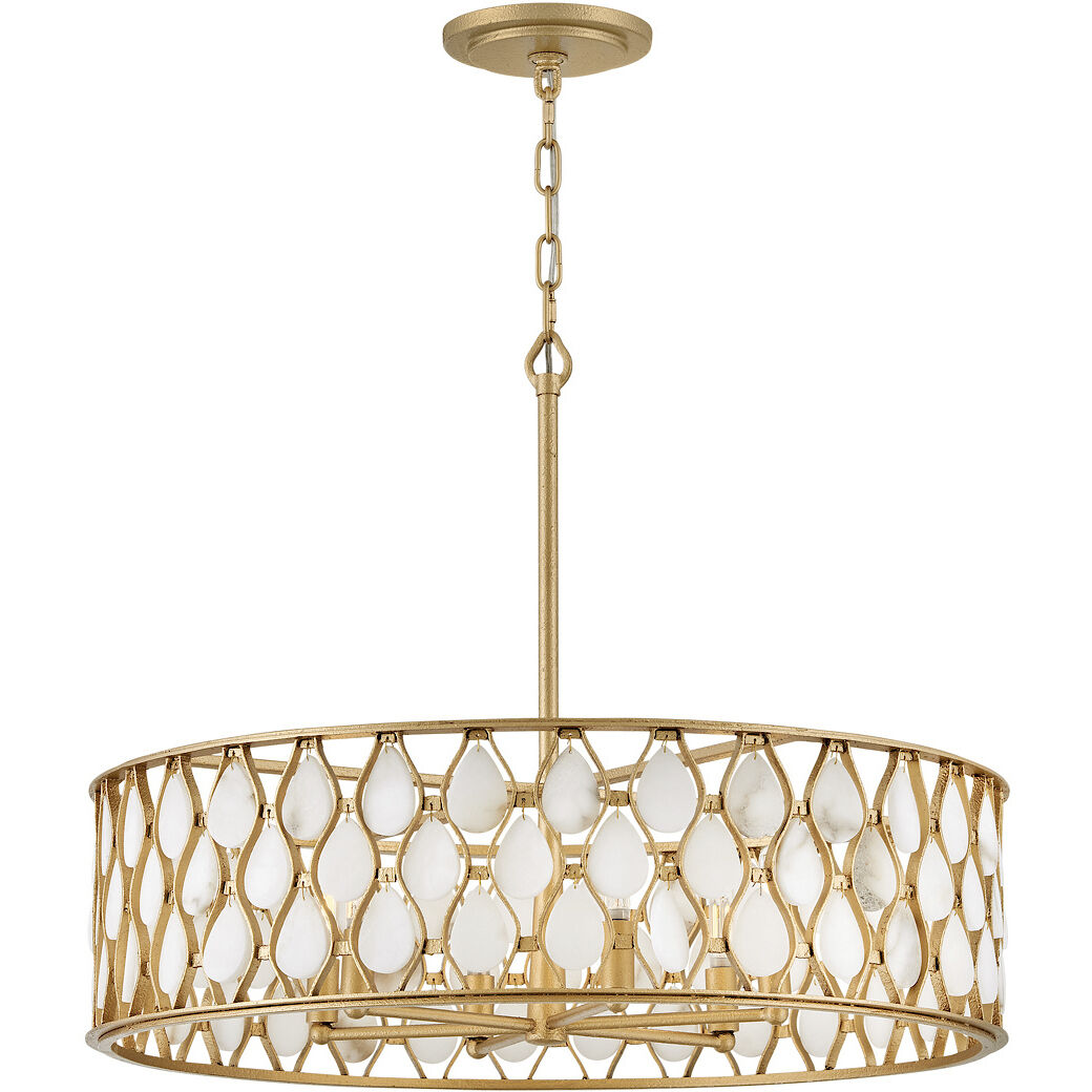 Estie 6 Light 28 inch Piastra Gold Interior Hanging Ceiling Light