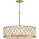 Estie 6 Light 28 inch Piastra Gold Interior Hanging Ceiling Light