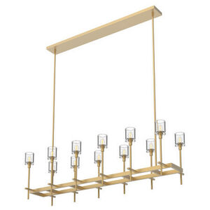 Salita 12 Light 15.75 inch Vintage Brass Pendant Ceiling Light in Clear Crystal