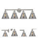 Cone 4 Light 34.75 inch Brushed Satin Nickel Bath Vanity Light Wall Light