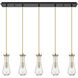 Owego 5 Light 35.5 inch Champagne Bronze Linear Pendant Ceiling Light in Clear Glass