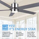 Rhonda 52 inch Brushed Nickel with Brown Blades Ceiling Fan