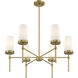 Haynes 6 Light 30 inch Warm Brass Chandelier Ceiling Light, Essentials