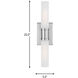 Keaton 2 Light 5 inch Brushed Nickel Bath Vanity Wall Light in Satin Etched Glass