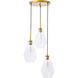 Gene 3 Light 17.3 inch Brass Pendant Ceiling Light