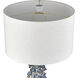 Habel 31 inch 9 watt White Glazed with Blue Table Lamp Portable Light