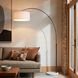 Float 92 inch 14 watt Black Nickel and White Arc Floor Lamp Portable Light in White Linen