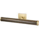 Coates 24 watt 26 inch Dark Wood Finish with Brushed Brass Picture Light Wall Light