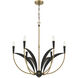 Miller 6 Light 28.25 inch Legacy Brass and Sand Coal Chandelier Ceiling Light