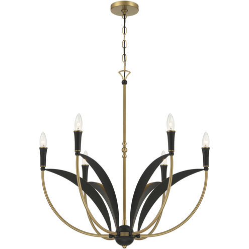 Miller 6 Light 28.25 inch Legacy Brass and Sand Coal Chandelier Ceiling Light