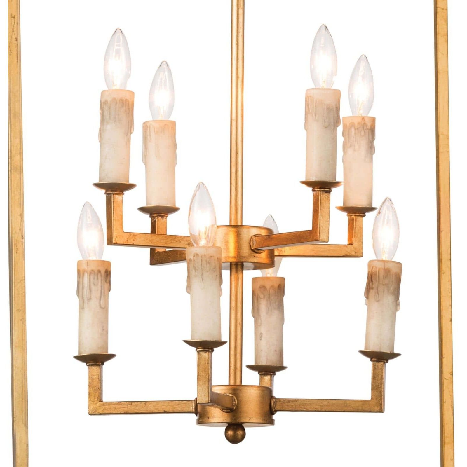 Cape 8 Light 24 inch Antique Gold Leaf Ceiling Lantern Ceiling Light