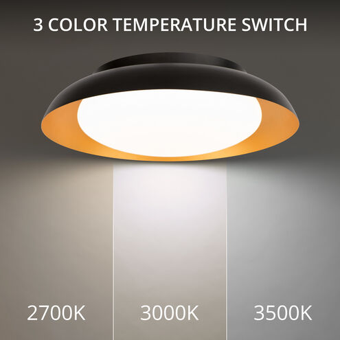 Taurus LED 17.88 inch Black Gold Flush Mount Ceiling Light, dweLED