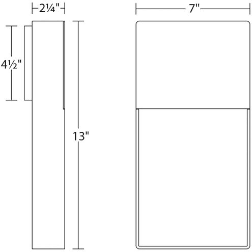Light Frames LED 13 inch Textured Bronze Indoor-Outdoor Sconce, Inside-Out