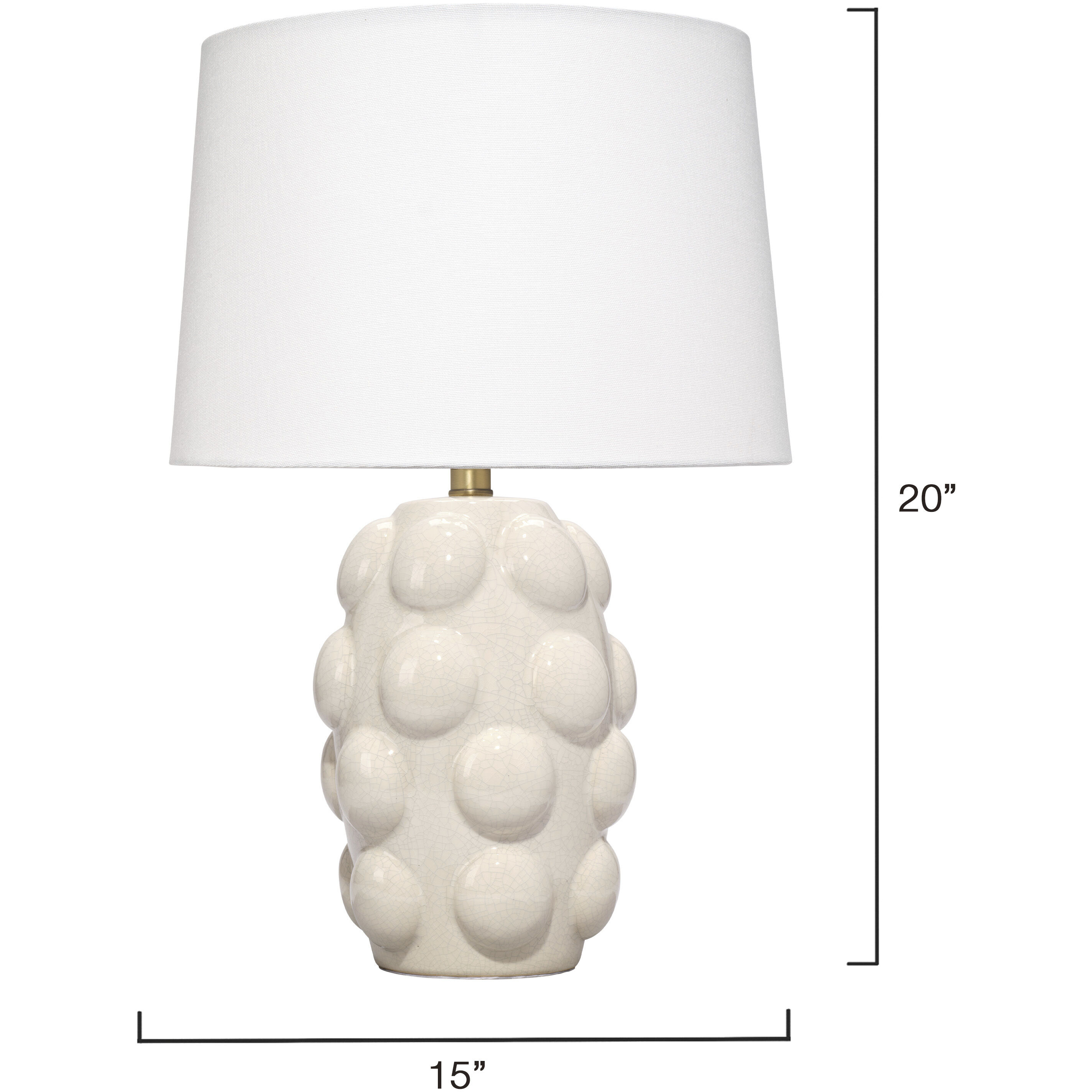 Silas 20 inch 150.00 watt Crackled Cream Glaze Table Lamp Portable Light