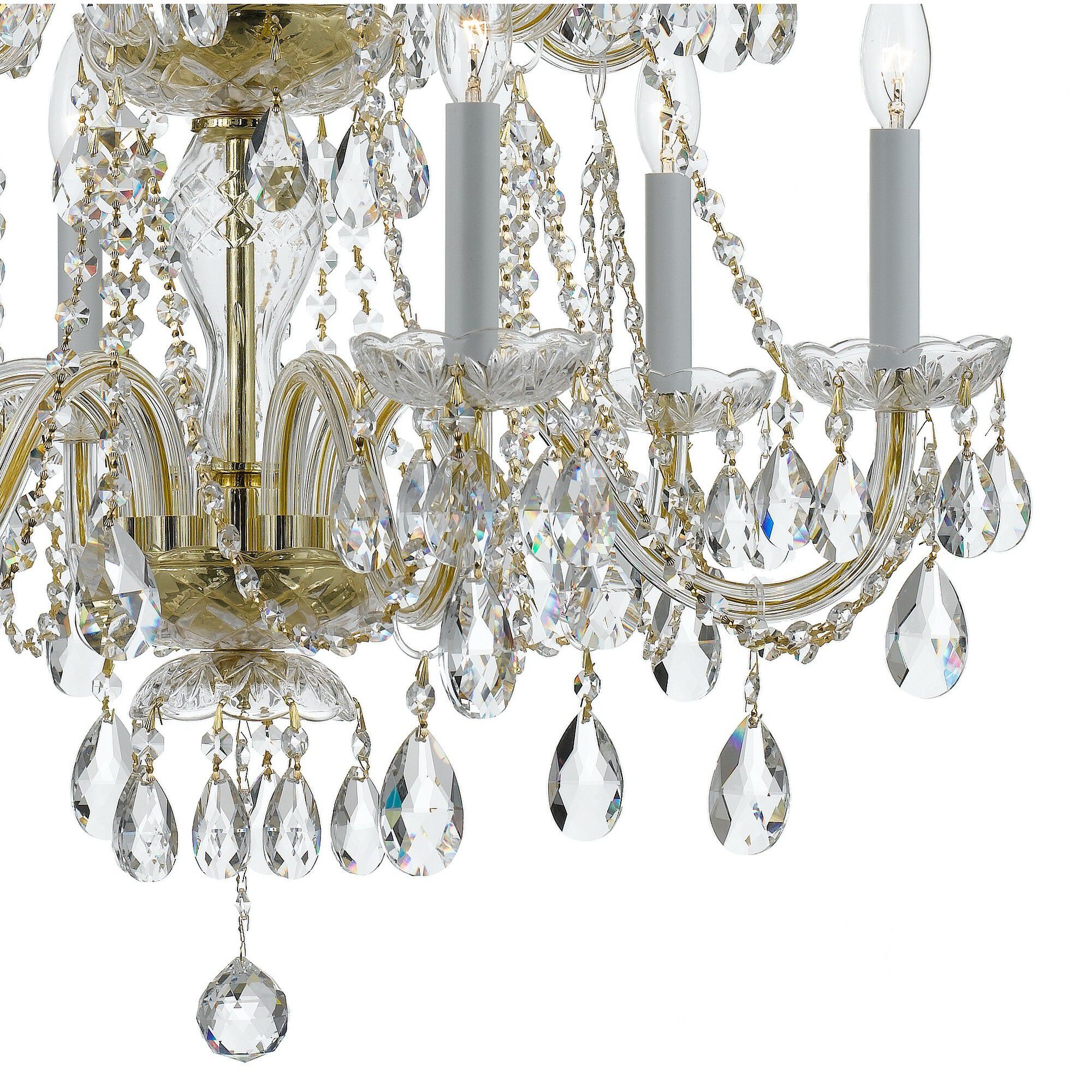 Traditional Crystal 12 Light 26.5 inch Polished Brass Chandelier Ceiling Light in Clear Hand Cut