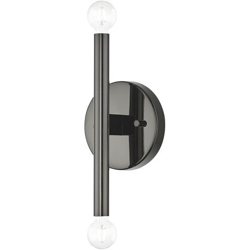 Copenhagen 2 Light 10 inch Black Chrome ADA Wall Sconce Wall Light