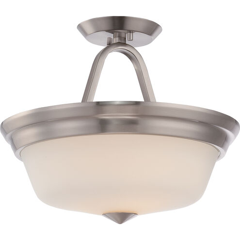 Calvin LED 13 inch Brushed Nickel and Satin White Semi Flush Mount Ceiling Light