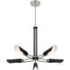 Turbine 5 Light 28 inch Coal With Brushed Nickel Chandelier Ceiling Light
