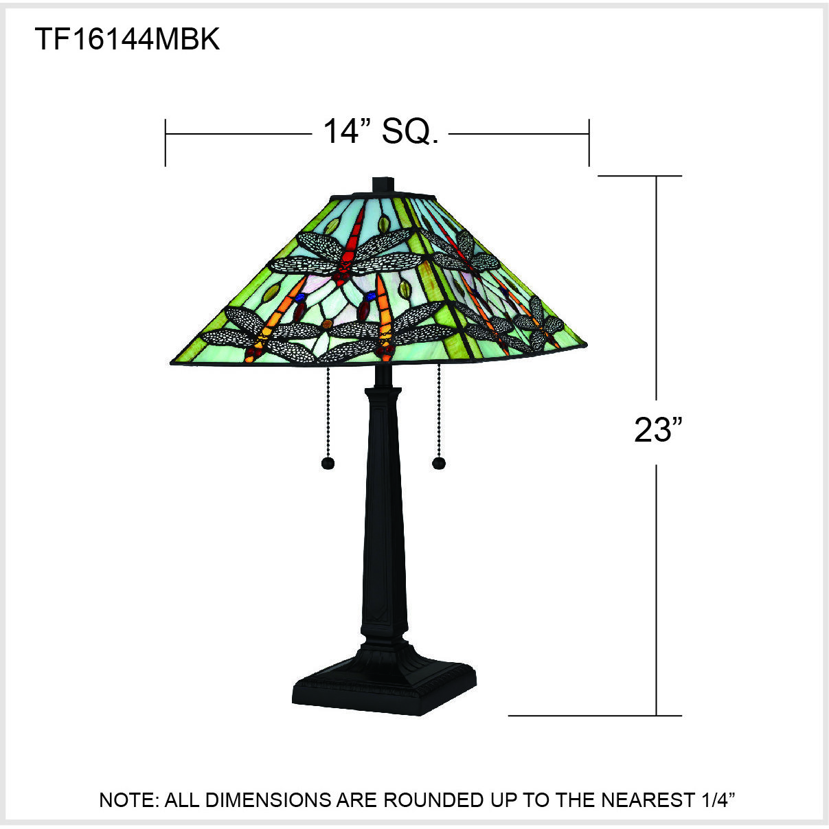 Kirkwood 22.75 inch 75.00 watt Matte Black Table Lamp Portable Light, Tiffany