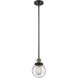 Franklin Restoration Beacon 1 Light 6 inch Black Antique Brass Mini Pendant Ceiling Light in Incandescent, Seedy, Franklin Restoration