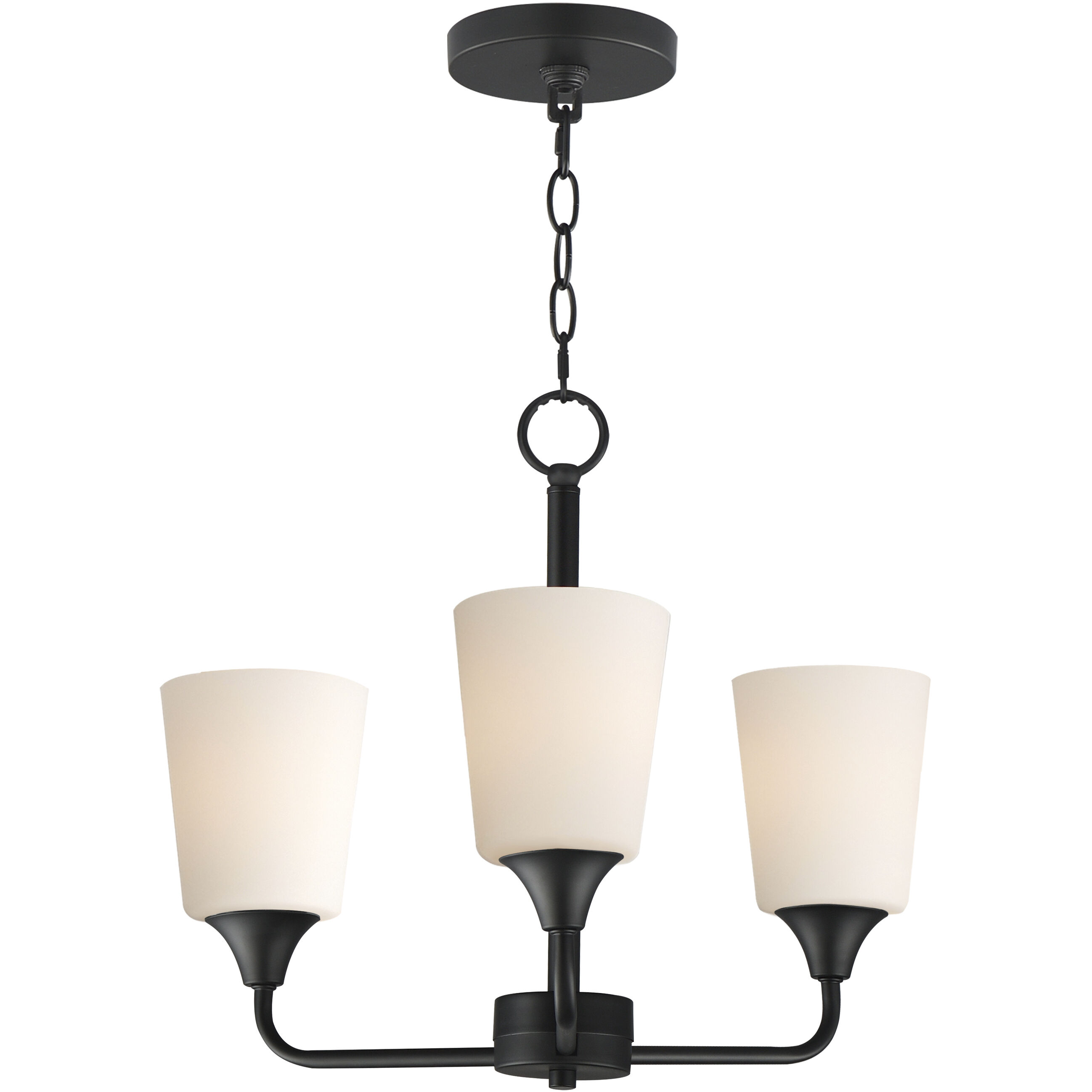 Hudson 3 Light 19.75 inch Black Single-Tier Chandelier Ceiling Light in Satin White