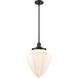 Franklin Restoration Bullet LED 12 inch Matte Black Mini Pendant Ceiling Light in Matte White