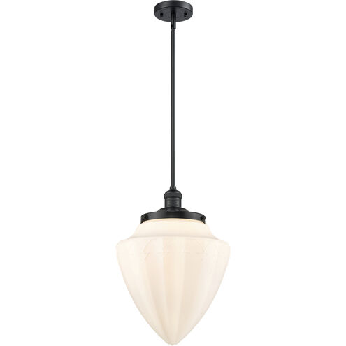 Franklin Restoration Bullet LED 12 inch Matte Black Mini Pendant Ceiling Light in Matte White