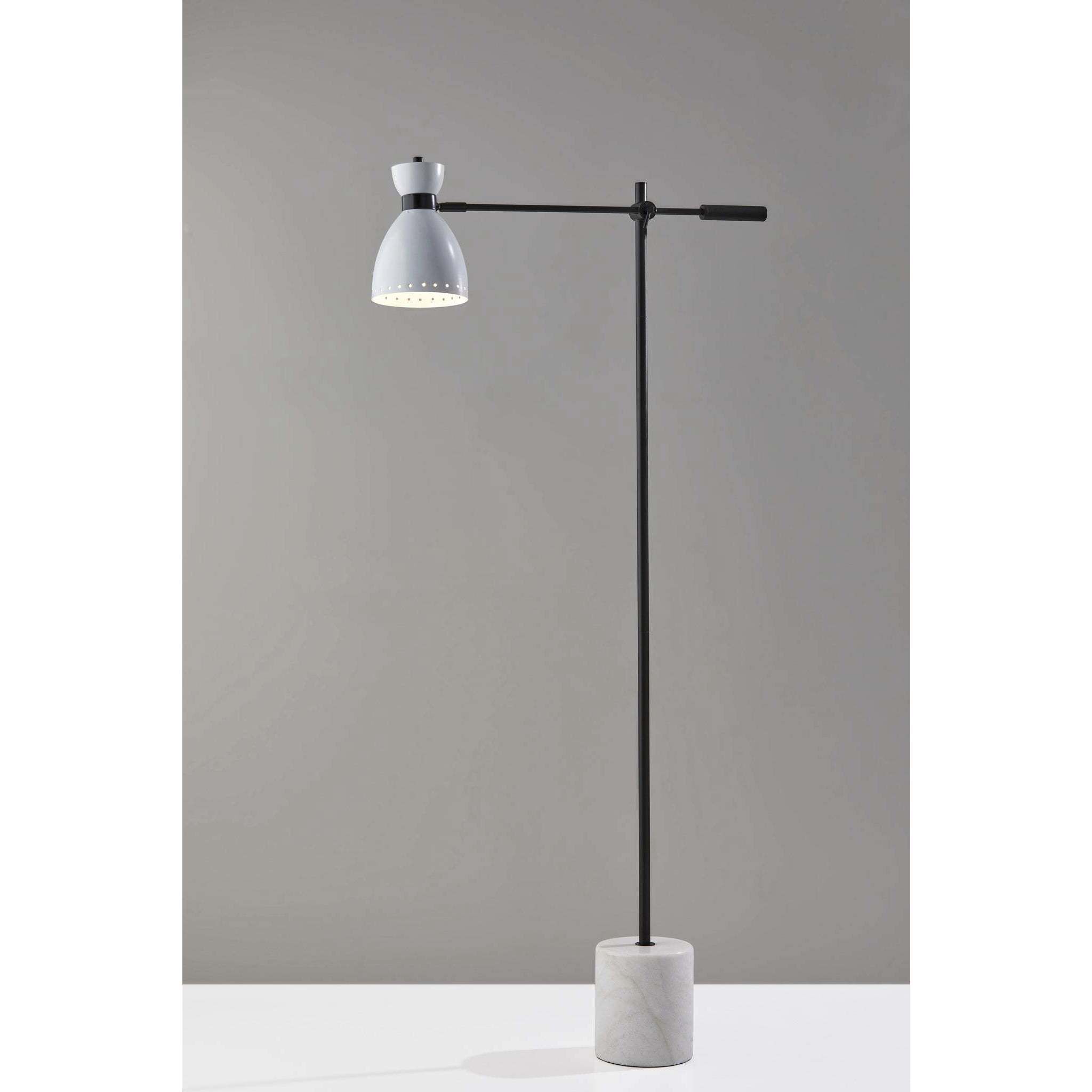 Sadie 56.5 inch 60 watt Black and White Floor Lamp Portable Light