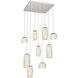 Vessel LED Beige Silver Multi-Pendant Ceiling Light in 3000K LED, Amber