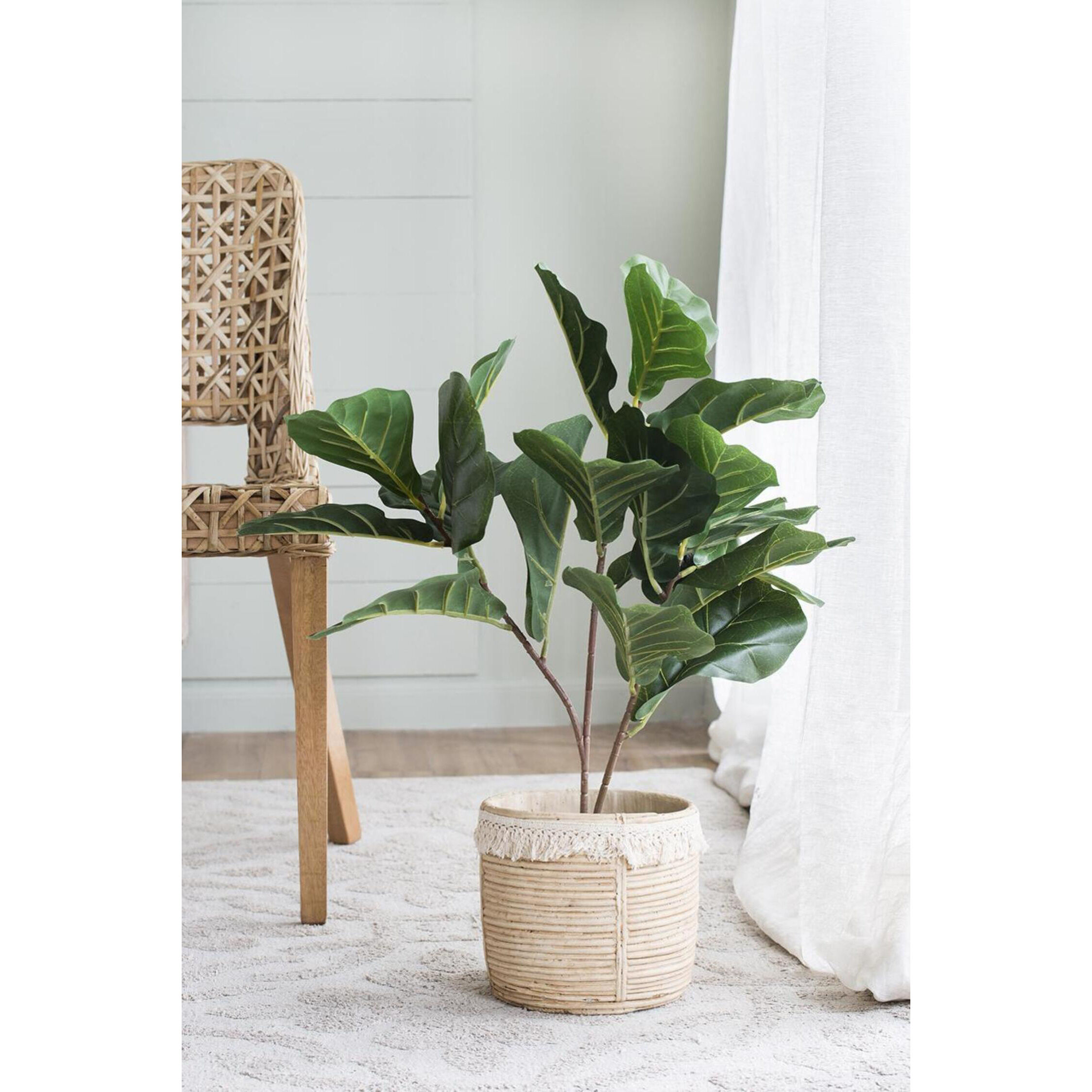 Potted Fiddle Leaf Tree Dark Green Faux Fiddle Leaf Tree