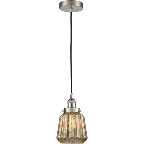 Edison Chatham 1 Light 7 inch Brushed Satin Nickel Mini Pendant Ceiling Light