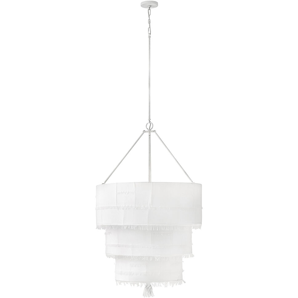 Lisa McDennon Baya 10 Light 30 inch Textured Plaster Chandelier Ceiling Light, Multi Tier
