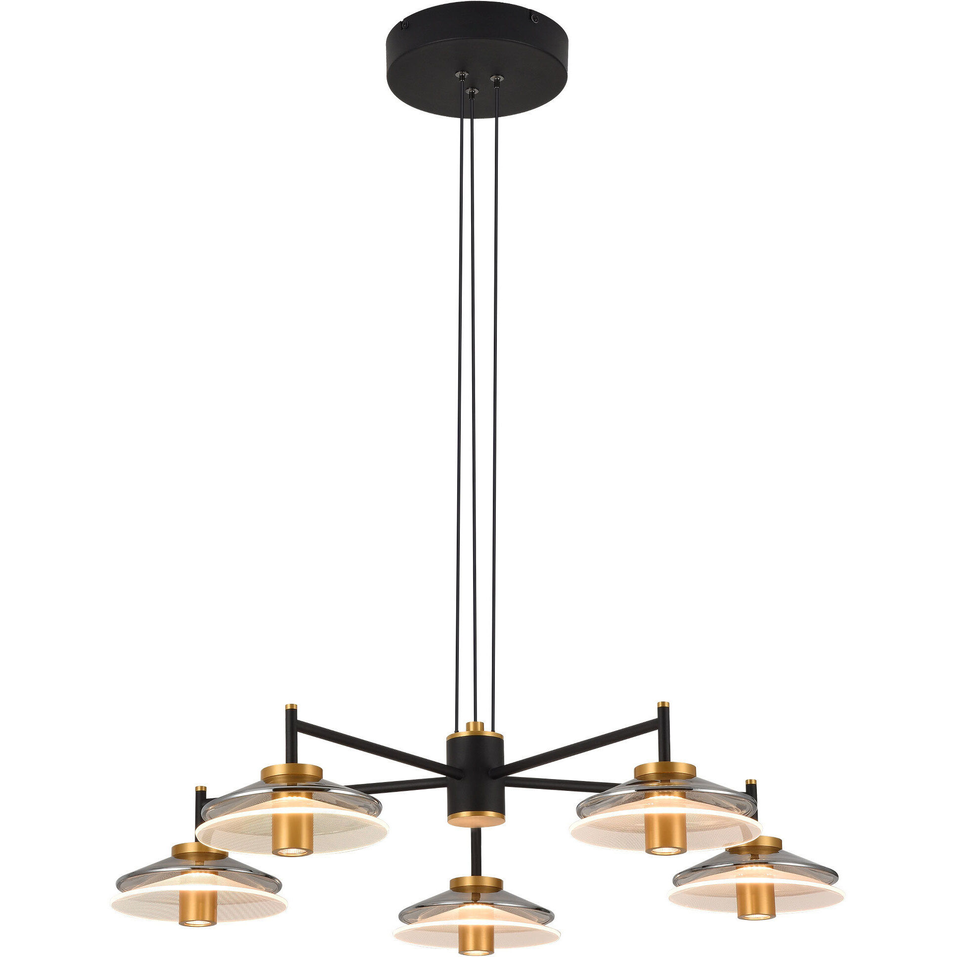 Verona Series 31.5 inch Black/Gold Chandelier Ceiling Light, Artisan Collection