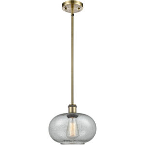 Ballston Gorham LED 10 inch Antique Brass Pendant Ceiling Light in Charcoal Glass, Ballston