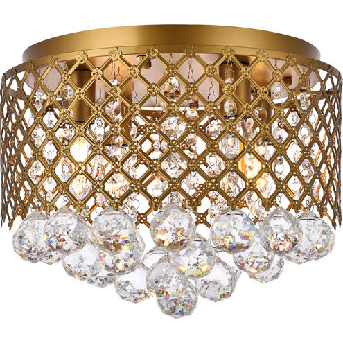 Tully 4 Light 14 inch Brass Flush Mount Ceiling Light