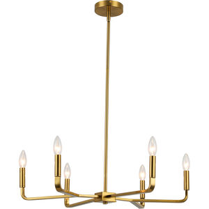 Colette 6 Light 24 inch Aged Brass Chandelier Ceiling Light