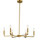Colette 6 Light 24 inch Aged Brass Chandelier Ceiling Light
