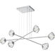 Mesa LED Classic Silver Linear Multi-Pendant Ceiling Light in 3000K LED, Clear, Triple Moda